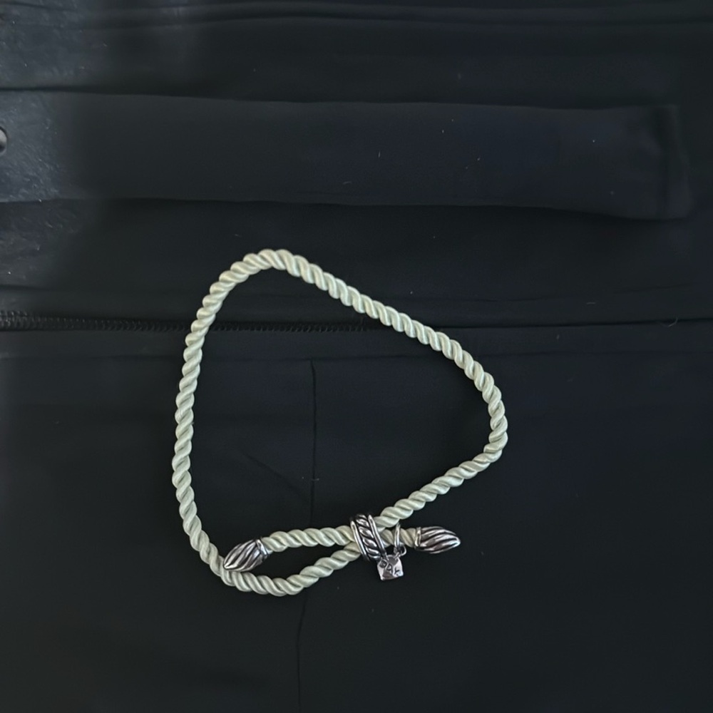 David Yurman green cord bracelet and jewelry case